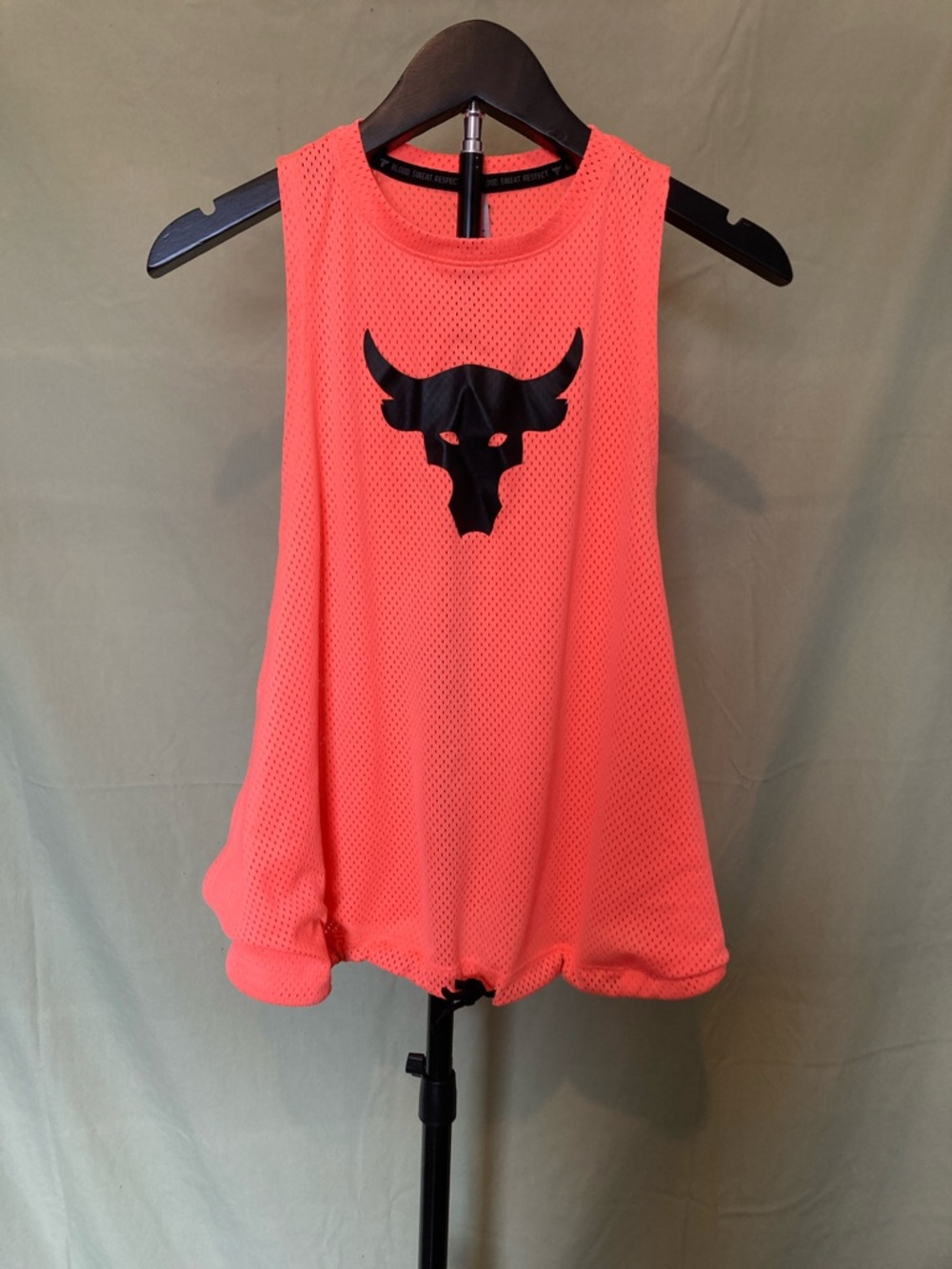 Under Armour Project Rock Coral Mesh Tank w/Waist Tie Side Slits Sz-XS